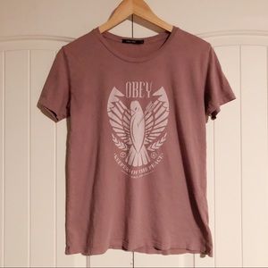OBEY mauve Keepers of the Peace tee
